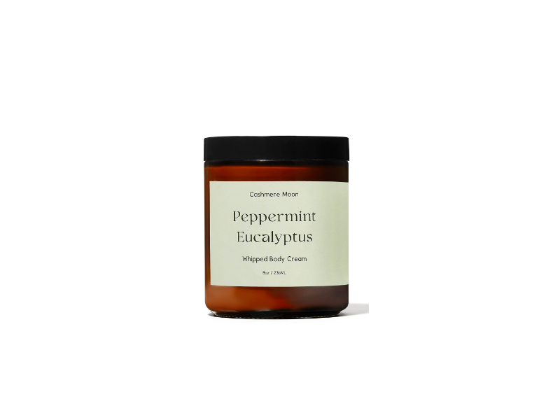 Cashmere Moon Whipped Body Cream, Peppermint, Eucalyptus, 8 oz/236 mL