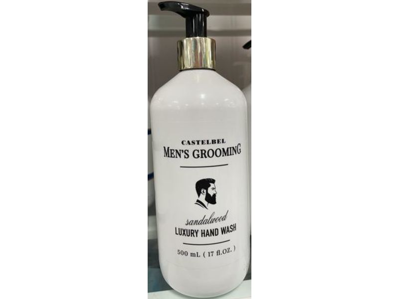 Castelbel Men's Grooming Luxury Hand Wash, Sandalwood, 17 fl oz/500 mL