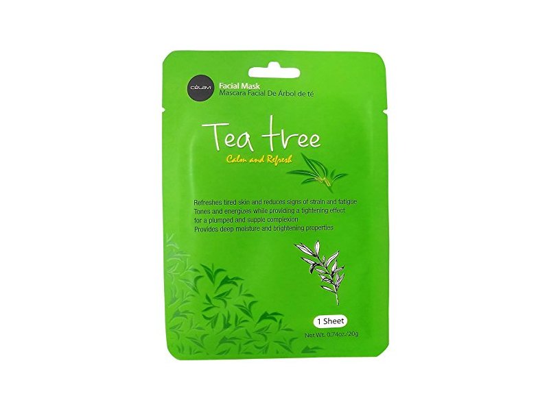 Celavi Essence Facial Mask Paper Sheet Korea Skin Care Moisturizing, Tea Tree, 24 Pack
