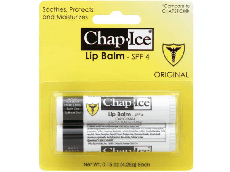 Chap Ice Lip Balm, Original, SPF 4, 0.15 oz/4.25 g, Pack Of 2