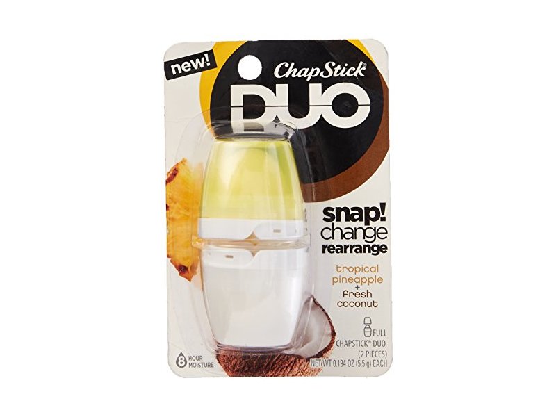 ChapStick Duo Blister Card, Tropical, Pineapple/Coconut, 0.4 Ounce