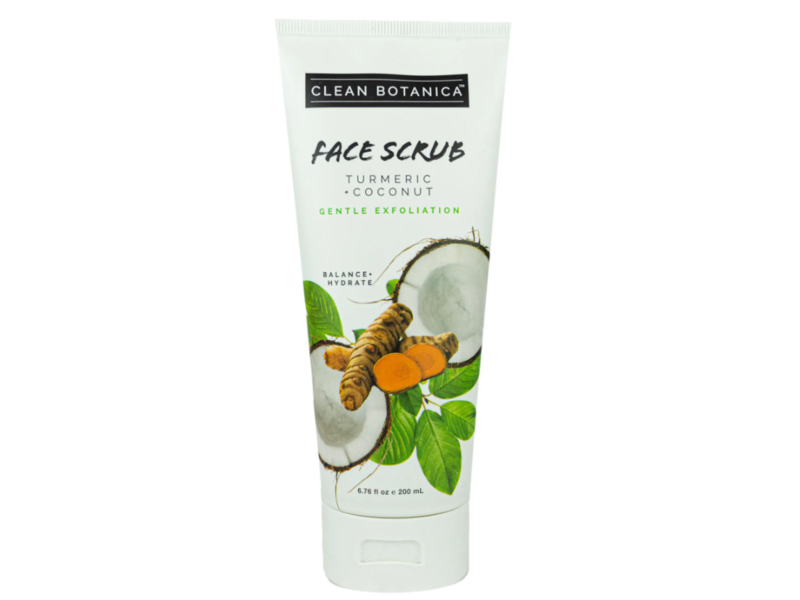 Clean Botanica Gentle Exfoliation Face Scrub, Turmeric + Coconut, 6.76 fl oz/200 mL
