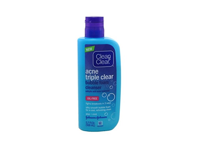 Clean & Clear Acne Triple Clear Cleanser Bubble Foam, 5.7 Ounce