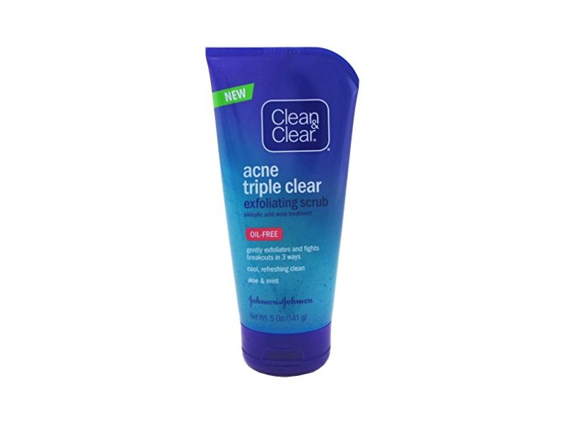 Clean & Clear Acne Triple Clear Scrub Exfoliating 5 Ounce Oil-Free (147ml) (2 Pack)