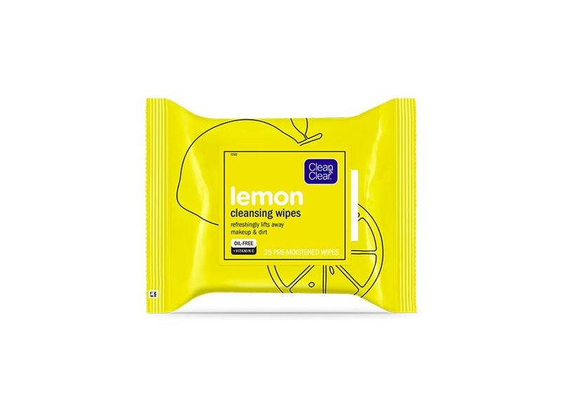 Clean & Clear Cleansing Wipes, Lemon, 25 ct