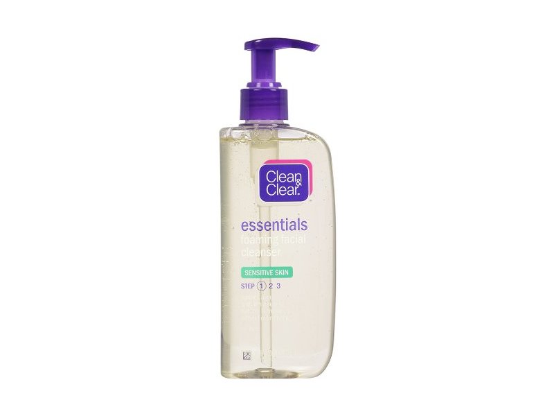 Clean & Clear Essentials Foaming Facial Cleanser Sensitive Skin, 8 Ounce (Pack of 2)