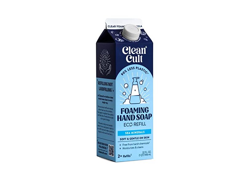 Cleancult Foaming Hand Soap Eco Refills, Sea Minerals, 32 fl oz/946 mL