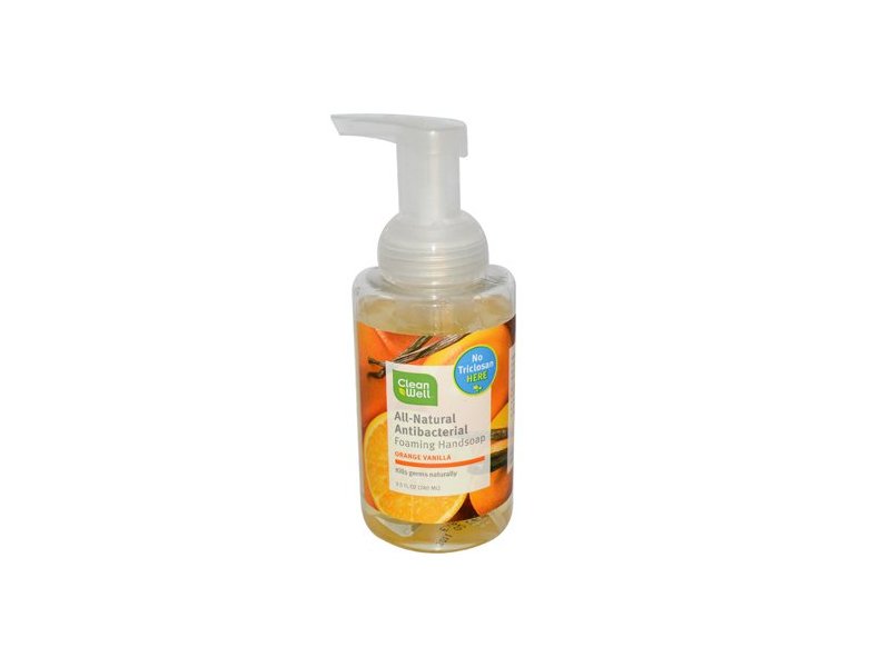 CleanWell All-Natural Antibacterial Foaming Hand Wash Orange Vanilla, 9.5 fl oz