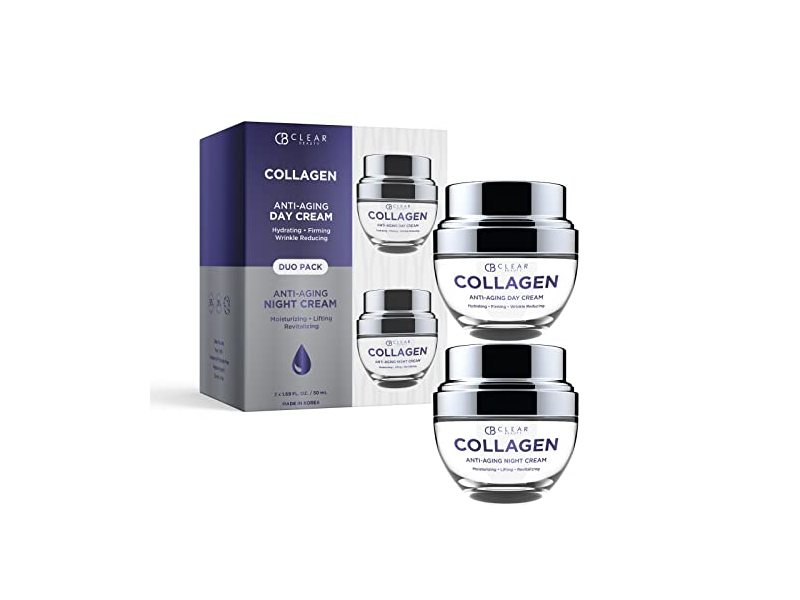 Clear Beauty Collagen Anti-Aging Day/Night Moisturizer Set, 1.68 fl oz/50 mL