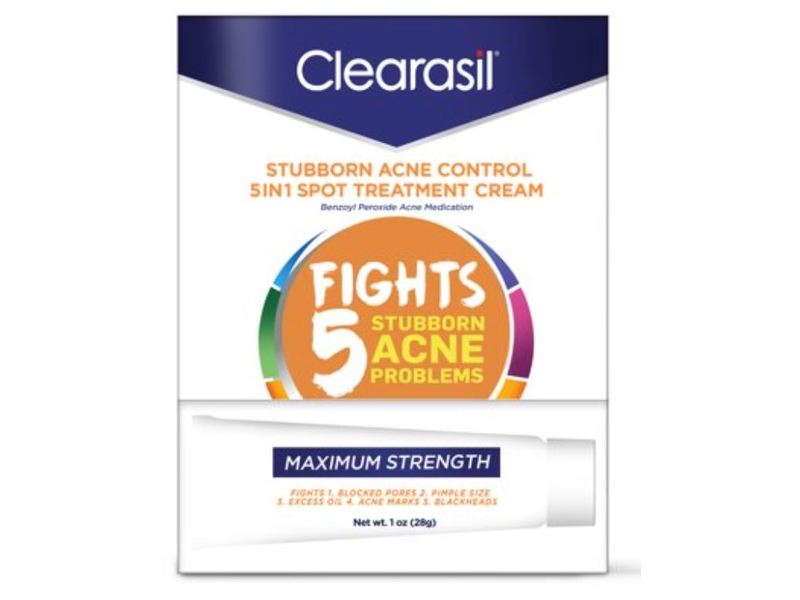 Clearasil 5-In-1 Spot Treatment Cream, Maximum Strength, 1 oz
