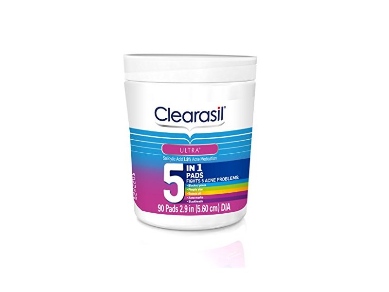 Clearasil Ultra 5 in 1 Facial Cleansing Pads, 90 Count
