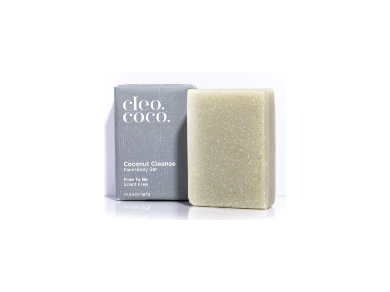 Cleo & Coco Coconut Cleanse Face + Body Bar, 5.5 oz/156 g
