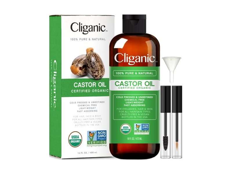 Cliganic Castor Oil, 16 fl oz/473 mL