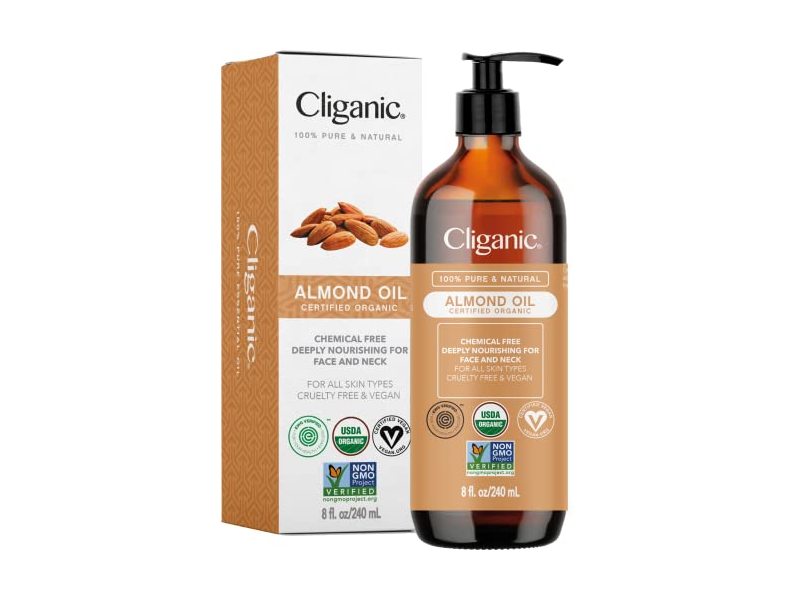 Cliganic Chemical free Deeply Nourishing, Sweet Almond Oil, 8 fl oz/240 mL
