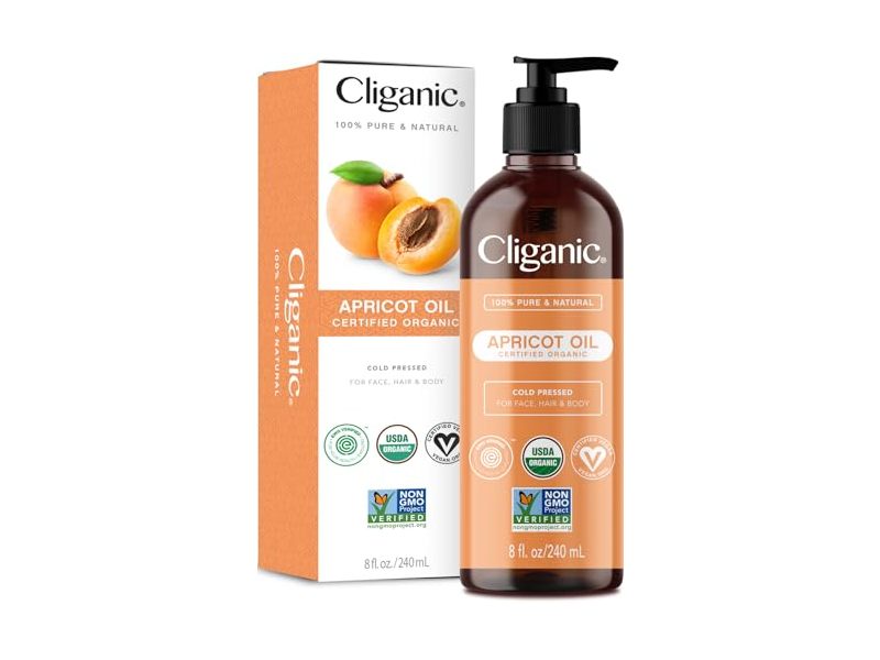 Cliganic Organic Apricot Oil, 8 fl oz/240 mL