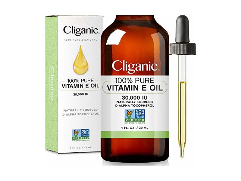 Cliganic Vitamin E Oil, D-Alpha Tocopherol, 1fl oz/30 mL