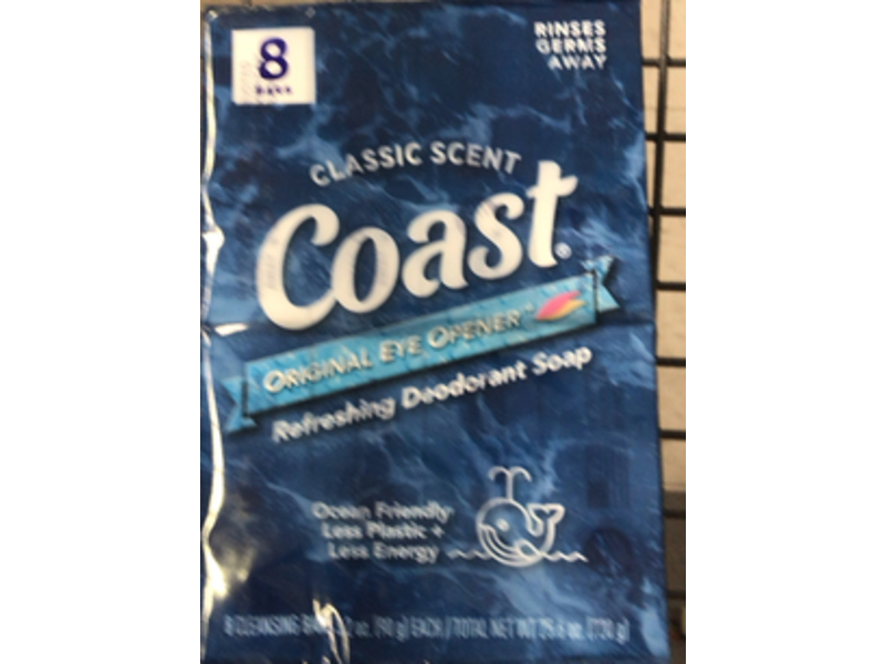 Coast Refreshing Deodorant Soap, Classic Scent, 8 Count