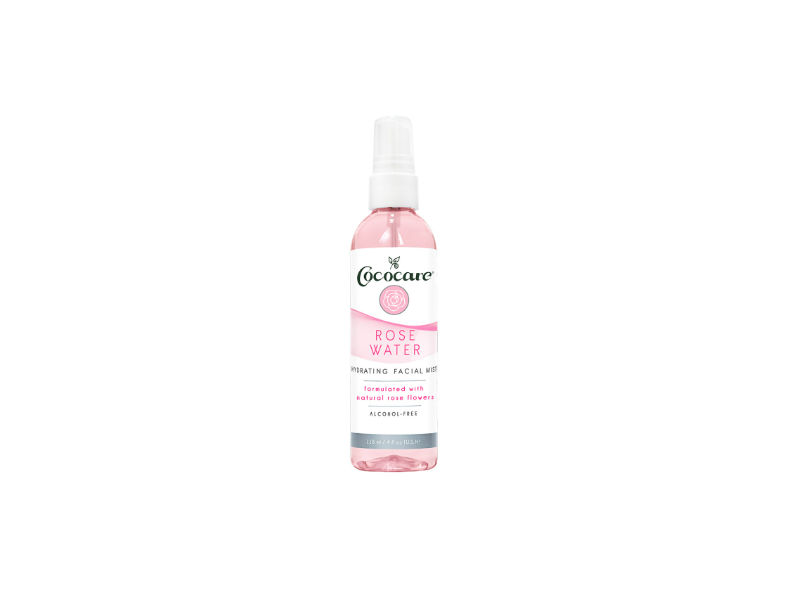 Cococare Rose Water Hydrating Facial Mist, Natural Rose Flowers, 4 fl oz/118 mL