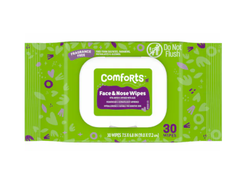 Comforts Face & Nose Wipes, 30 Count