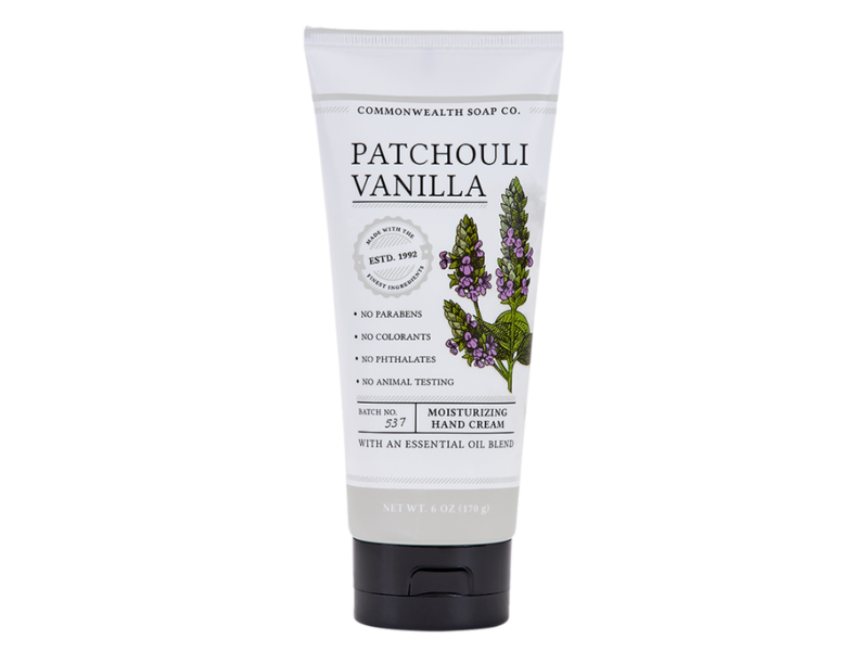 Commonwealth Soap Co Moisturizing Hand Cream, Patchouli Vanilla, 6 oz/170 g