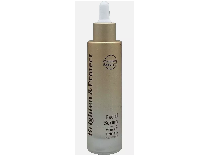 Complete Beauty Brighten & Protect Facial Serum, Vitamin C & Probiotics, 2 fl oz/59 mL