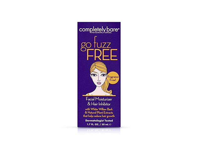 Completely Bare Go Fuzz Free Facial Moisturizer & Hair Inhibitor, Fragrance Free, 1.7 fl oz/50 mL