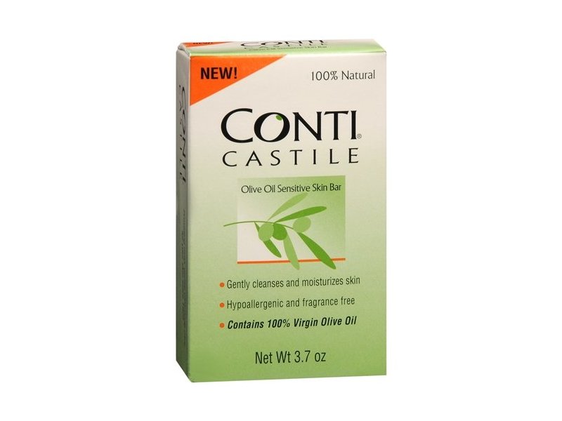 Conti Castile Olive Oil Sensitive Skin Bar Soap, 3.7 oz (Pack of 2)