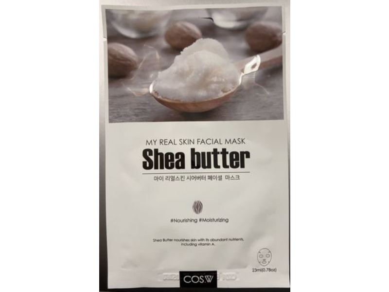 Cos.W My Real Skin Facial Mask, Shea Butter, 0.78 oz/23 mL