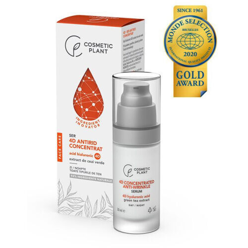 4D - Ser Antirid Concentrat Cu Acid Hialuronic 4D & Extract De Ceai Verde