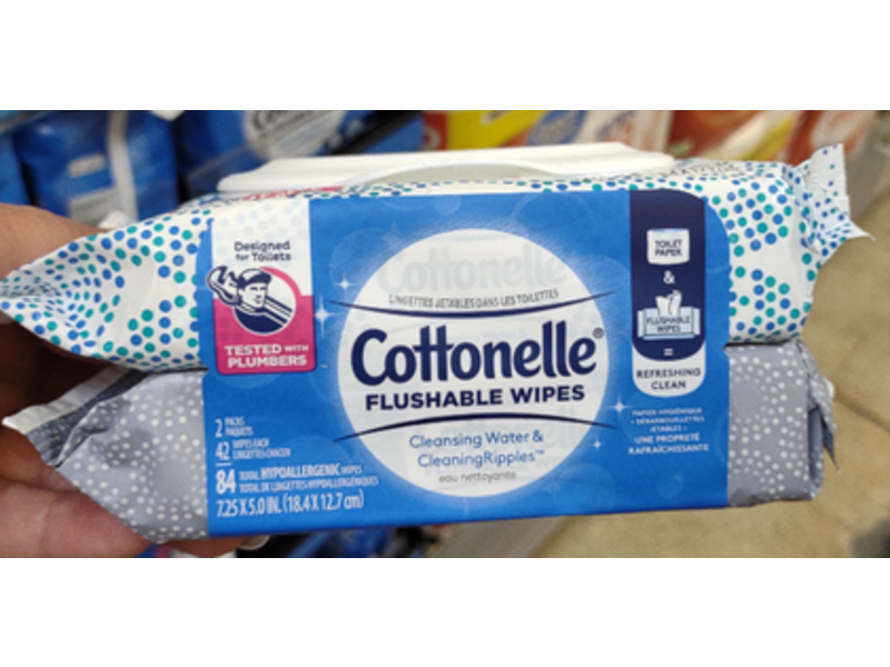 Cottonelle Flushable Cleansing Cloths, 84 sheets