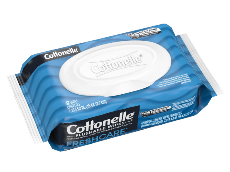 Cottonelle Flushable Wipes, 42 Count, Pack Of 8
