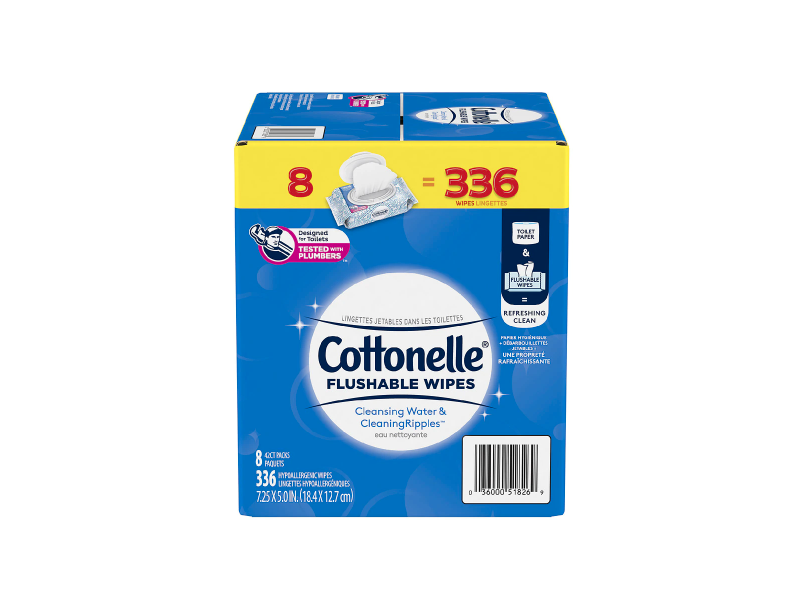Cottonelle Flushable Wipes, 8 Count