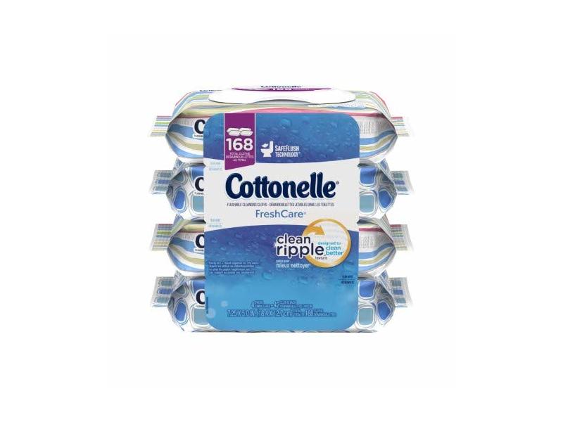 Cottonelle Freshcare Flushable Cleansing Cloths, 168 count