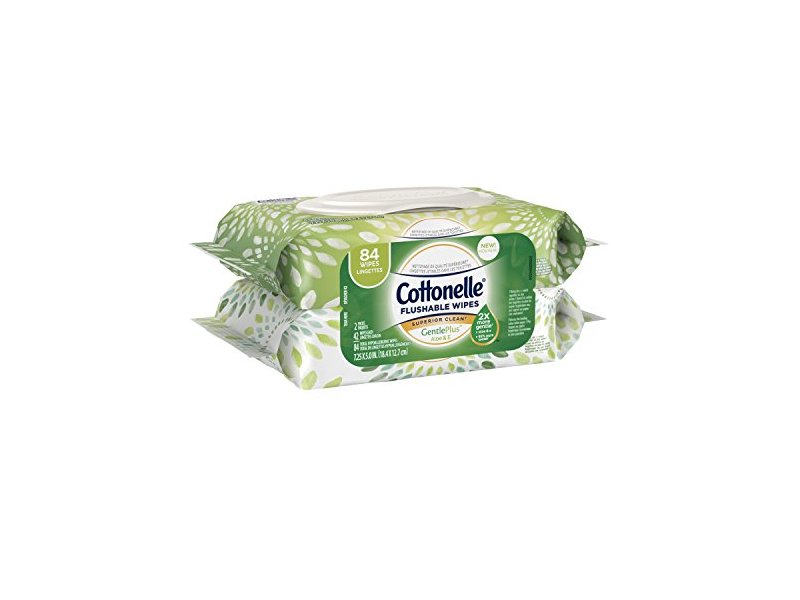 Cottonelle Gentleplus Flushable Wipes with Aloe & Vitamin E Wet Wipes, 84 Ct