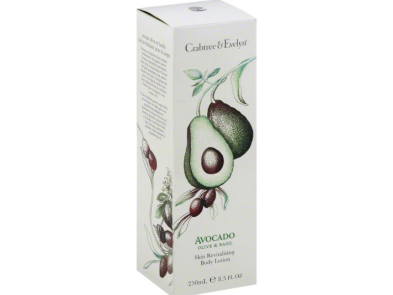 Crabtree & Evelyn Avocado Skin Revitalising Body Lotion, Olive & Basil, 8.5 fl oz/250 mL