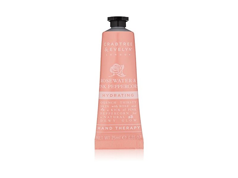 Crabtree & Evelyn Rosewater & Pink Peppercorn Hydrating Hand Therapy, 0.86 oz/25 mL