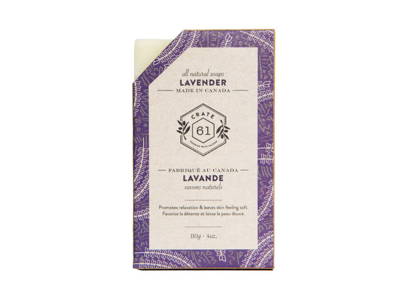 Crate 61 All Natural Soaps, Lavender, 4 oz/110 g