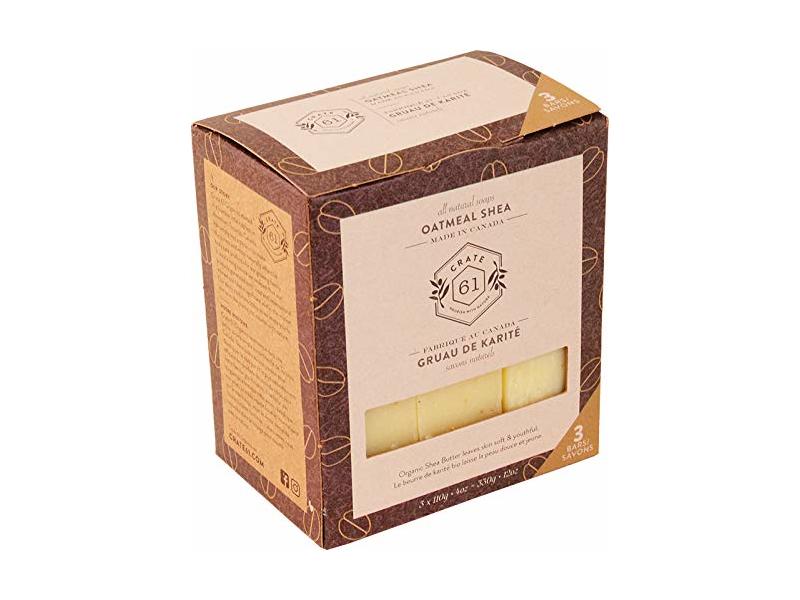 Crate 61 Oatmeal Shea Soap Bar, 12 oz/330 g, Pack Of 3
