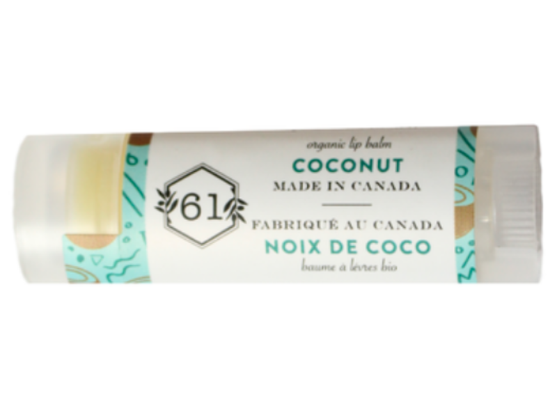 Crate 61 Organic Lip Balm, Coconut, 4 g