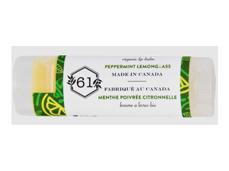 Crate 61 Organic Lip Balm, Peppermint Lemongrass, 4 g