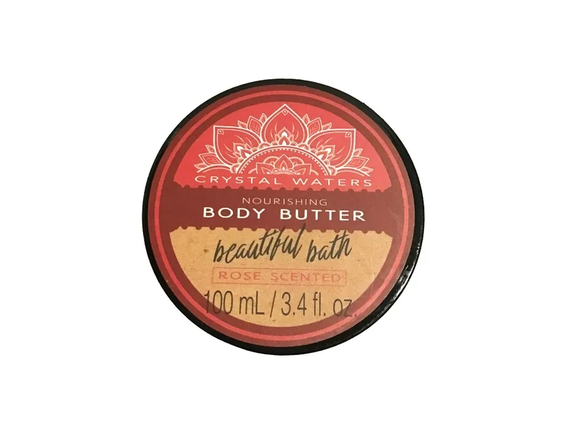 Crystal Waters-Nourishing Body Butter, Rose Scent, 3.4 fl oz/100 mL