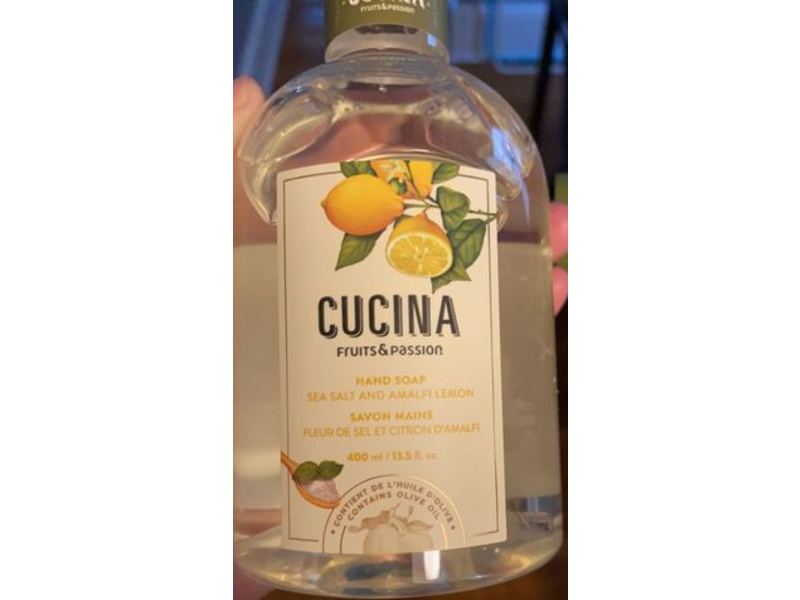 Cucina Fruits & Passion Hand Soap, Sea Salt And Amalfi Lemon, 13.5 fl oz/400 mL