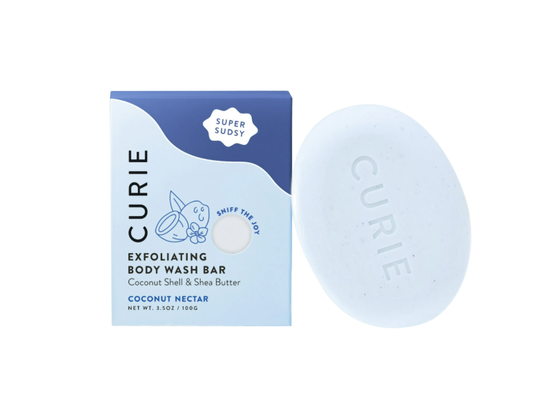 Curie Exfoliating Body Wash Bar, Coconut Nectar, 3.5 oz/100 g