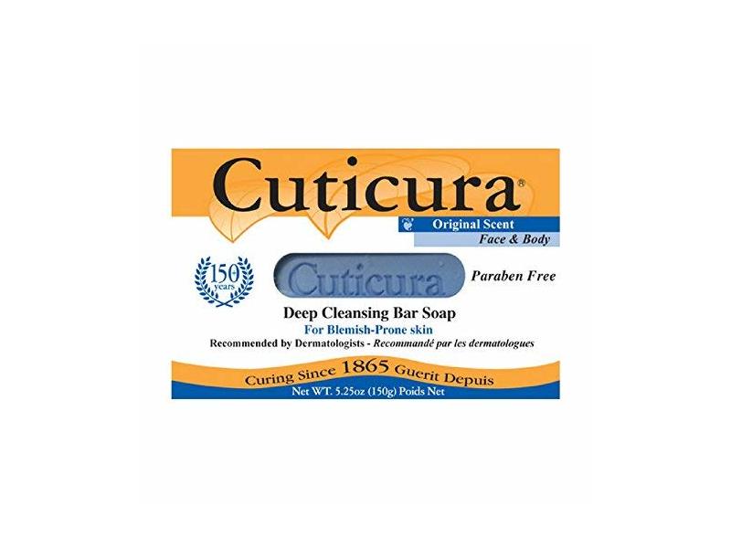 Cuticura Deep Cleansing Face and Body Soap, Original Scent, 5.25 oz (
