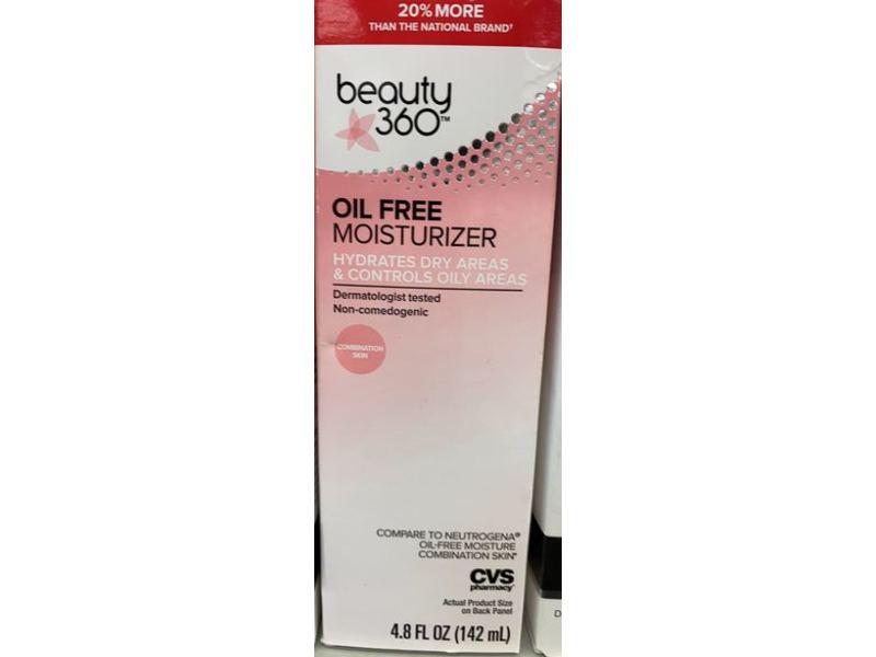 Cvs Pharmacy Beauty 360 Oil Free Moisturizer, Combination Skin, 4.8 fl oz/142 mL