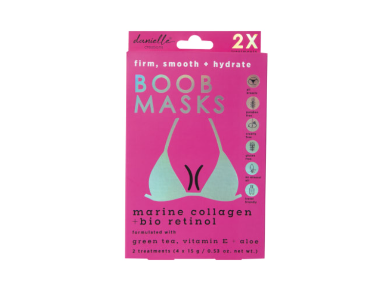 Danielle Creations Boob Mask, Marine Collagen + Bio Retinol, 0.53 oz/15 g, 2 Count