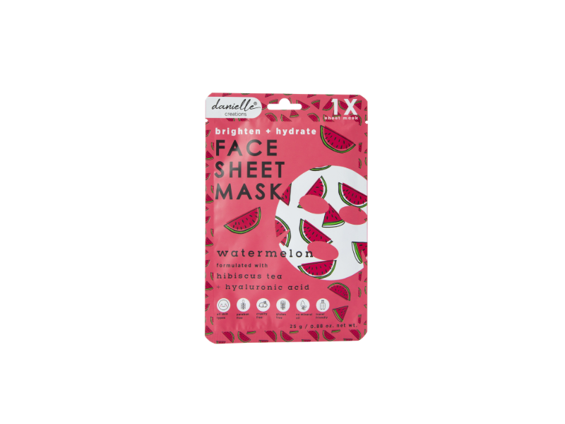 Danielle Creations Face Sheet Mask, Watermelon, 0.88 oz/25 g, 1 Count