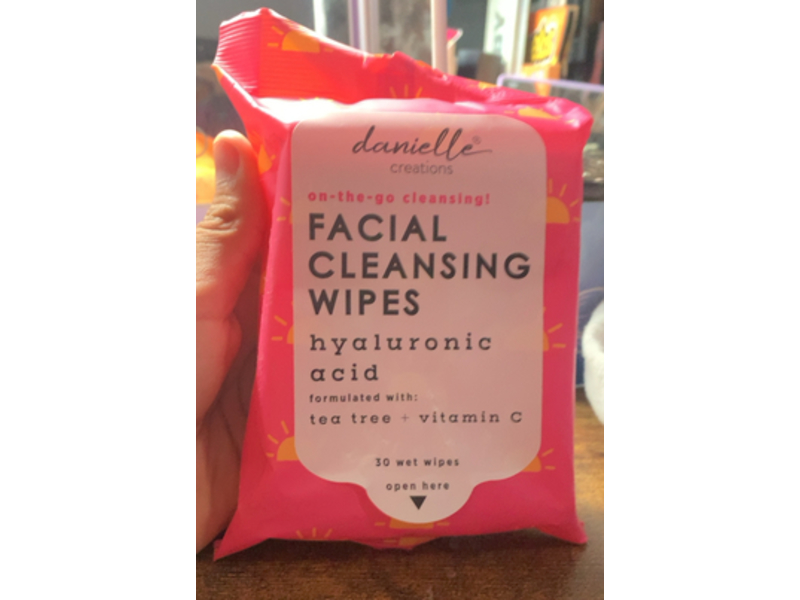 Danielle Creations Facial Cleansing Wipes, Hyaluronic Acid +Tea Tree & Vitamin C, 30 Count