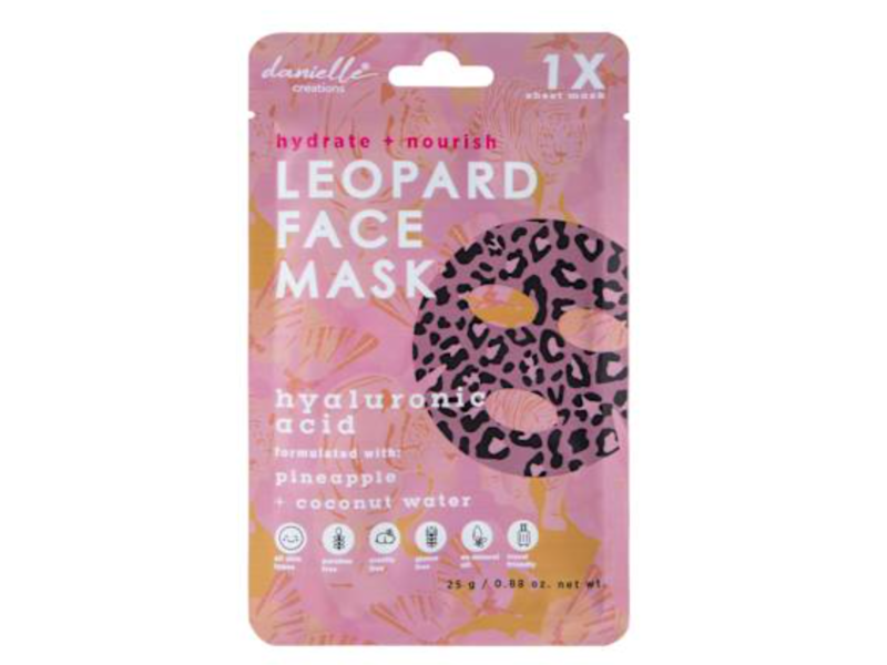 Danielle Creations Hydrate + Nourish Leopard Face Mask, 0.88 oz/25 g