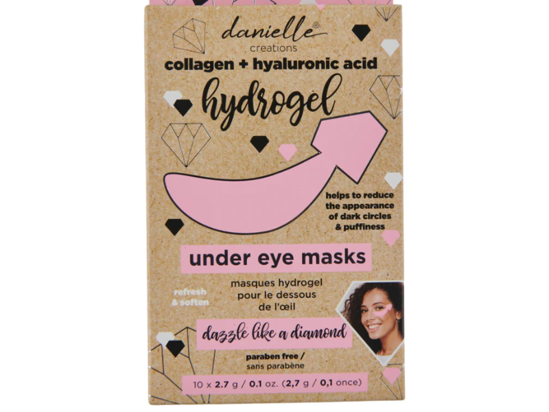Danielle Creations Hydrogel Under Eye Masks, Collagen + Hyaluronic Acid, Diamond Shape, 0.1 oz/2.7 g